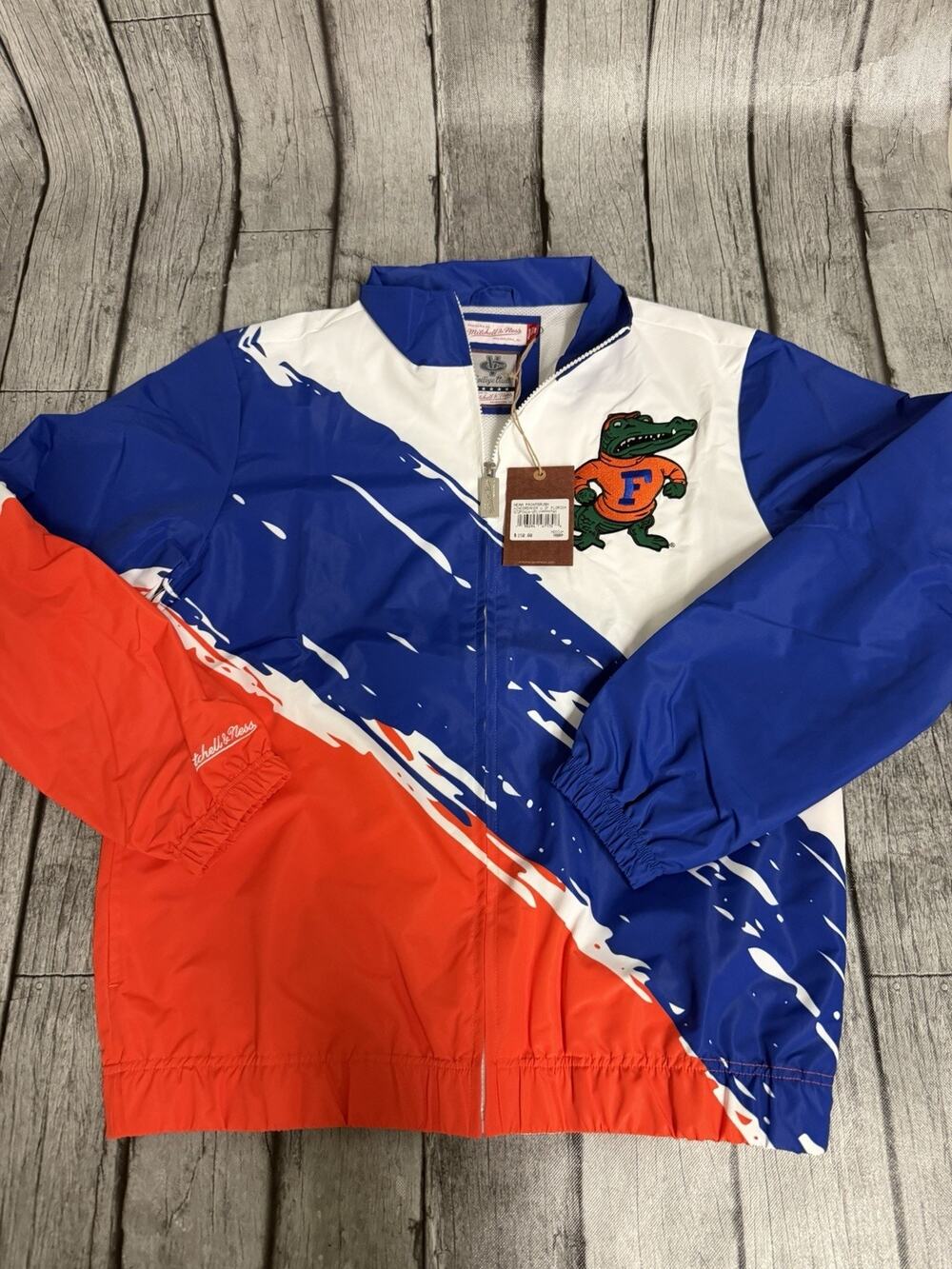 NWT Men's Mitchell & Ness Florida Gators Paintbrush Retro Logo Jacket Medium